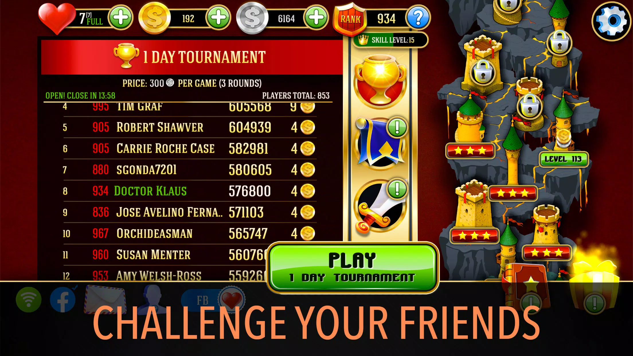 Towers Battle: Tripeaks or Pyramid Solitaire Screenshot1