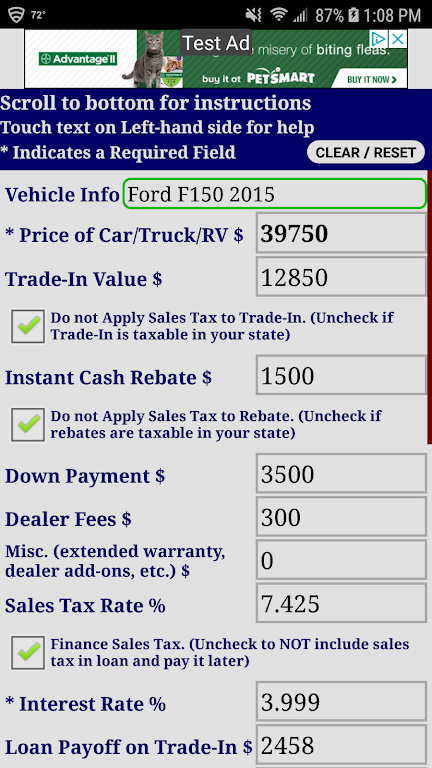 Car Truck Payment Calculator Screenshot4