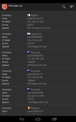 VPN Gate List (Best Free VPN) Screenshot2