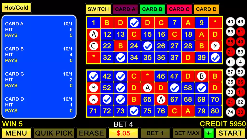 Keno 4 Card - Multi Keno Screenshot1