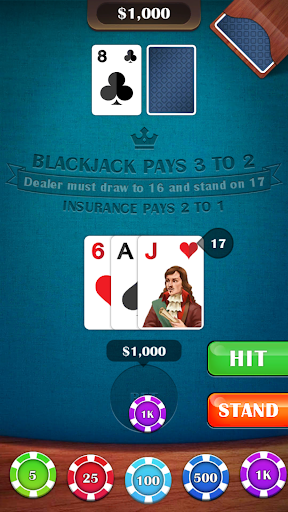 Blackjack 21 - casino card game Screenshot3