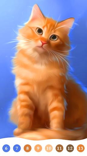 Cat Color by Number Paint Game Screenshot1