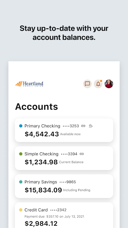 Heartland CU Mobile Banking Screenshot3