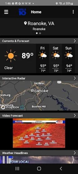 WSLS 10 Roanoke Weather Screenshot1