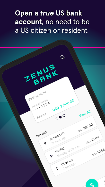 Zenus Bank: U.S. bank accounts Screenshot1