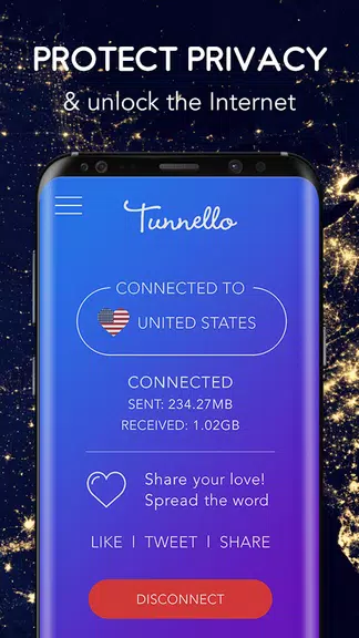 Tunnello VPN - Unblock Internet & Protect Privacy Screenshot2