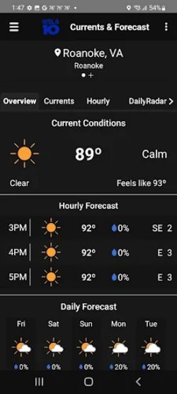 WSLS 10 Roanoke Weather Screenshot2