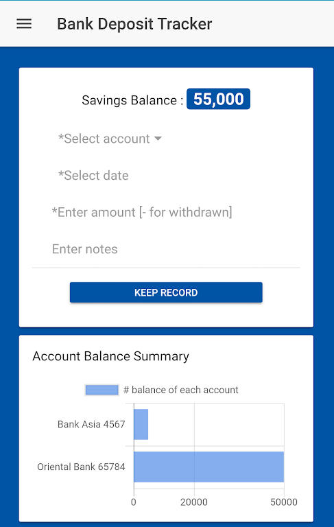 Bank Deposit Tracker Screenshot1