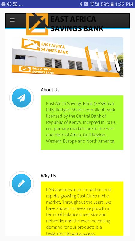 East Africa Savings Bank Mobile App Screenshot1