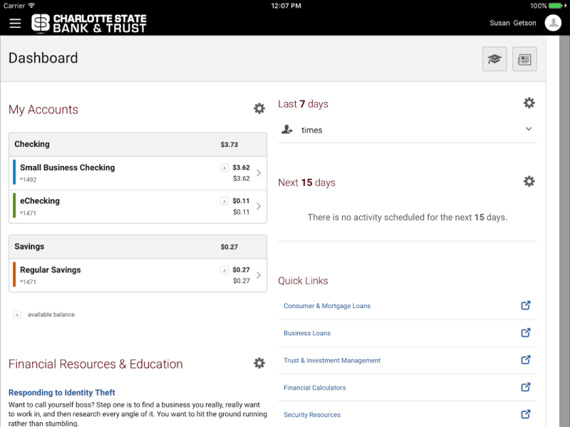 Charlotte State Bank & Trust Mobile Screenshot3