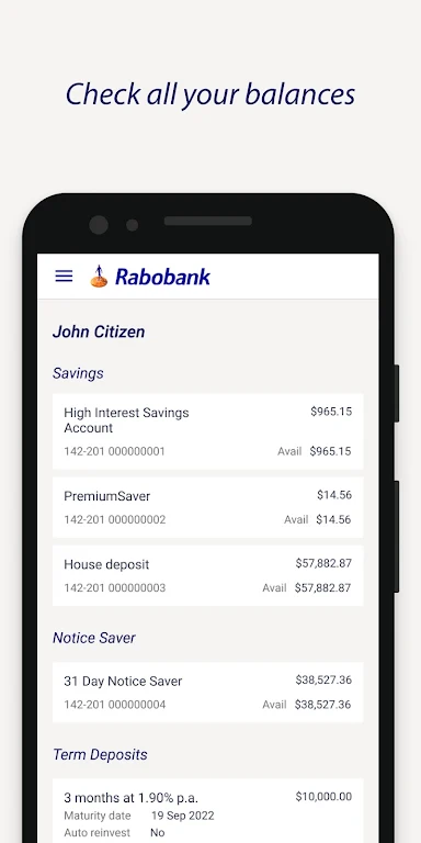 Rabobank Online Savings AU Screenshot2