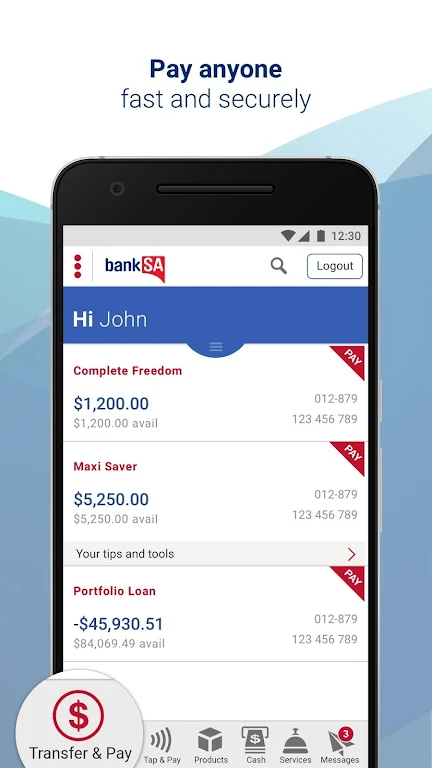 BankSA Mobile Banking Screenshot2