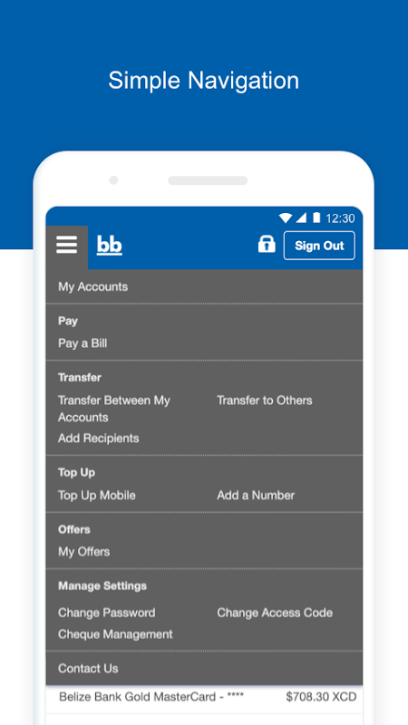 Belize Bank Corp. Mobile Banking Screenshot3