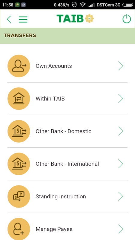 TAIB Mobile Banking Screenshot1