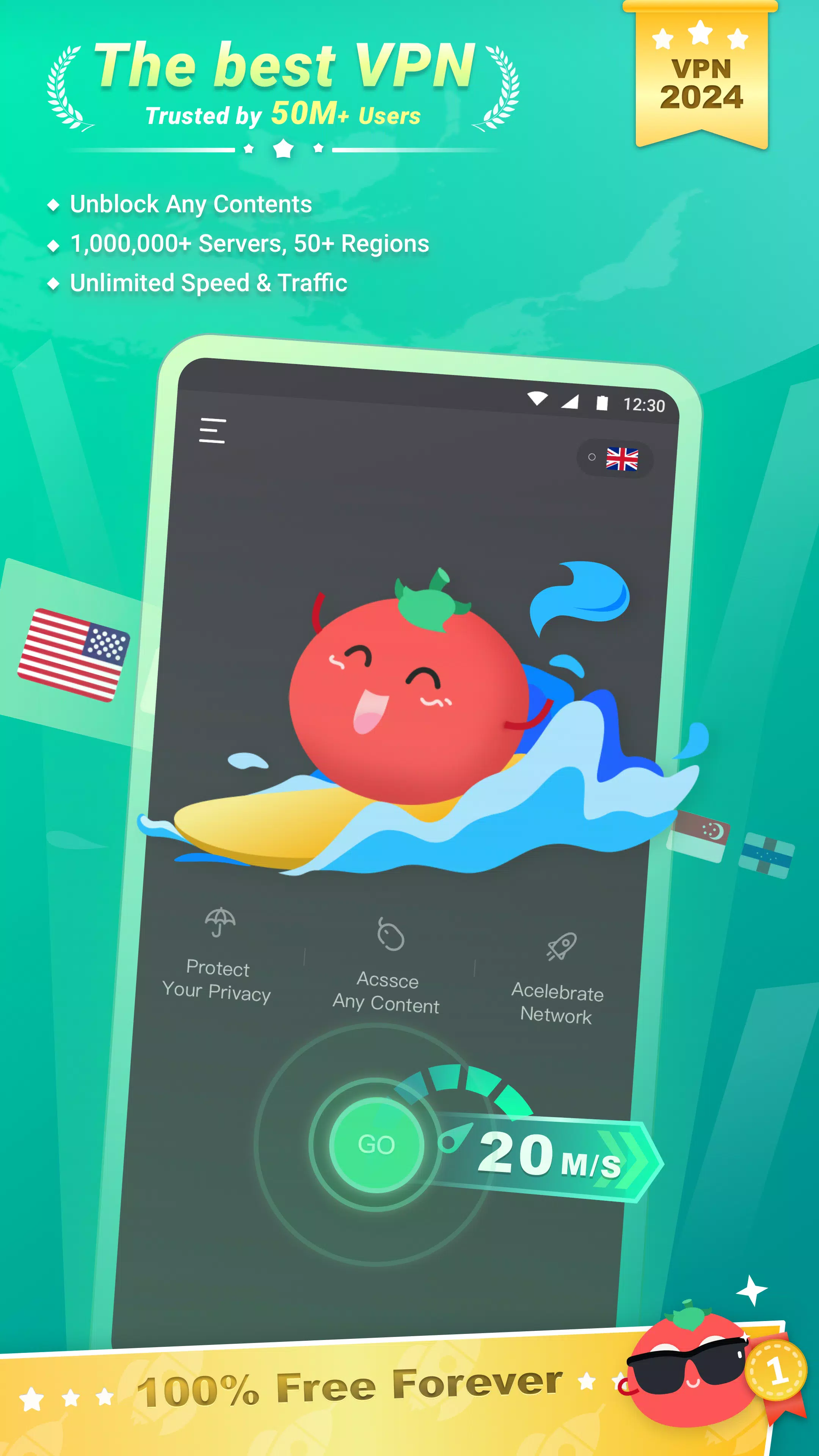 VPN Tomato 2: Unlimited Free VPN Proxy & Unblock Screenshot3