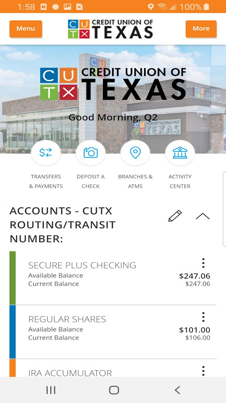 CUTX Mobile Banking Screenshot2