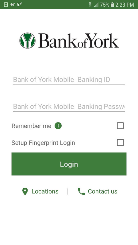 Bank of York Mobile Banking Screenshot1