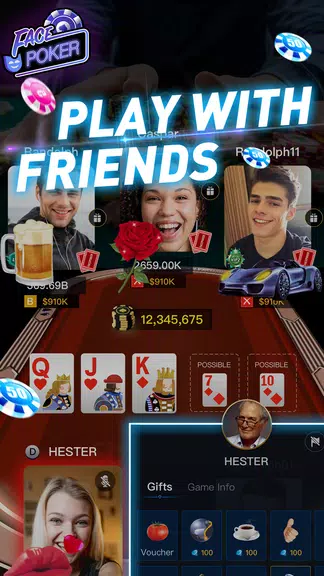 Face Poker - Live Video Poker Screenshot1