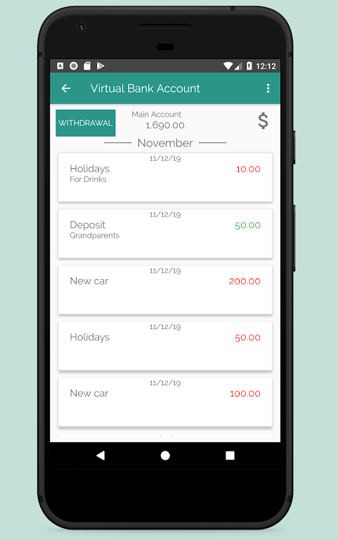 Virtual Bank Account - Piggy bank money saver Screenshot2