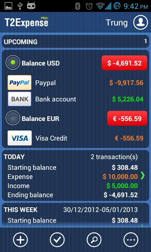 T2Expense - Money Manager Screenshot1