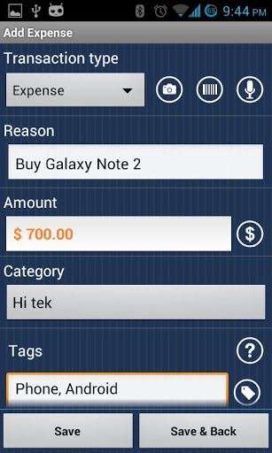 T2Expense - Money Manager Screenshot2