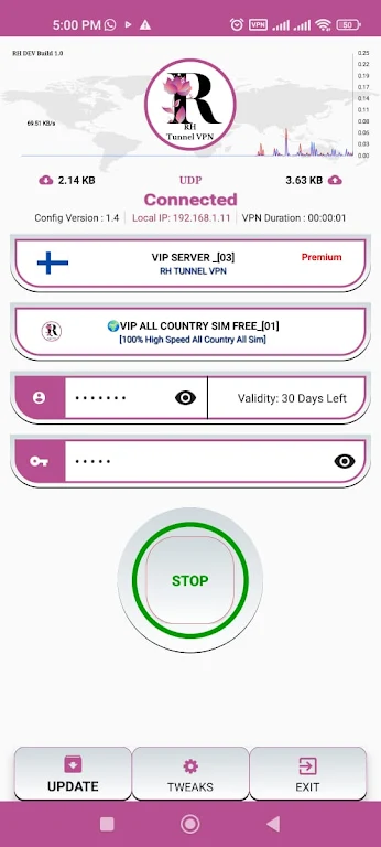 RH TUNNEL VPN Screenshot1