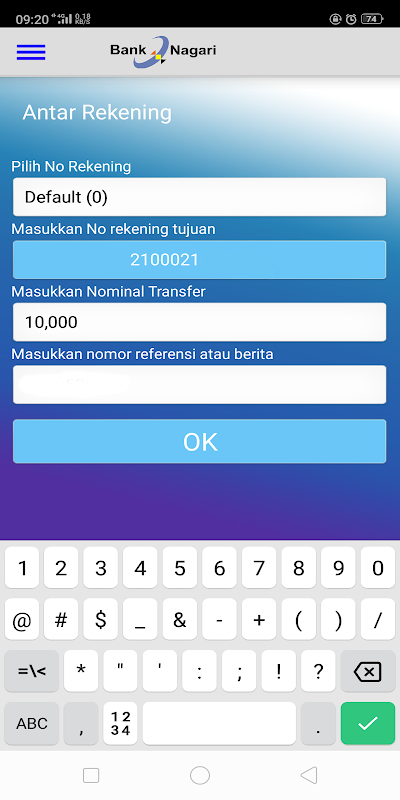 Nagari SMS Banking Screenshot1