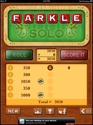 Farkle Solo Solitaire - Free Screenshot2