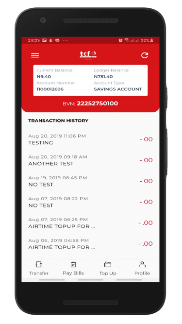 TCF MFB Mobile Banking Screenshot1