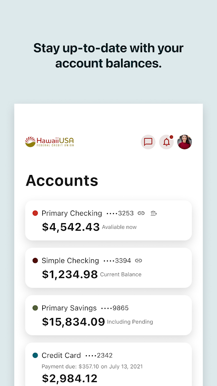 HawaiiUSA FCU Mobile Banking Screenshot3