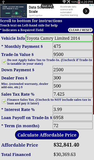 Car Loan Payment Calculator Free Screenshot2