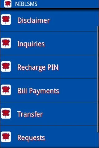 NIBL Mobile (SMS) Banking Screenshot1