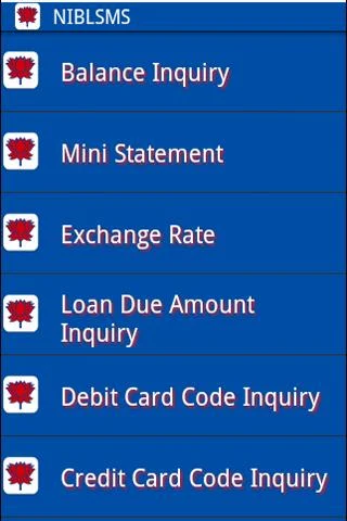 NIBL Mobile (SMS) Banking Screenshot2