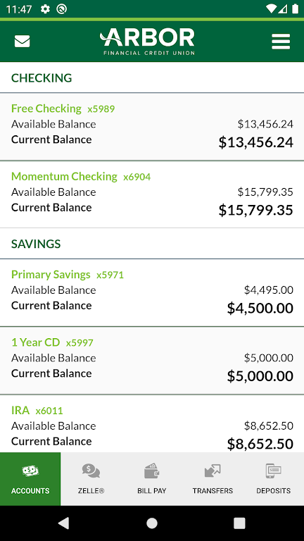 Arbor Financial Mobile Banking Screenshot1