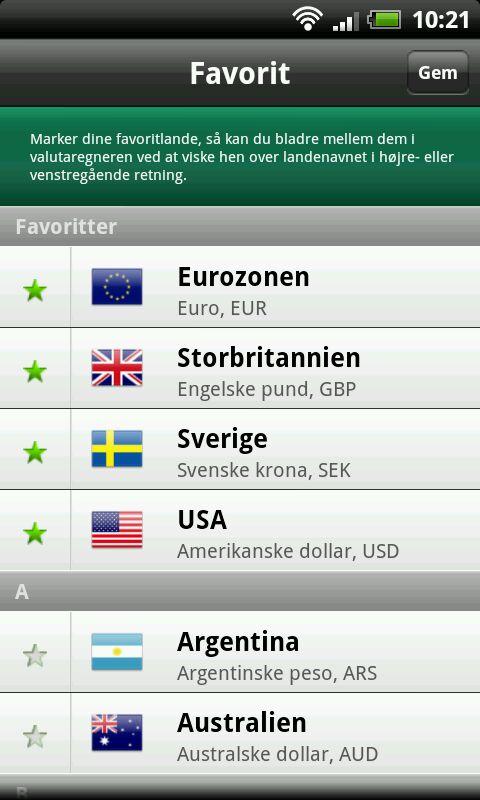 Valutaregner fra Jyske Bank Screenshot2