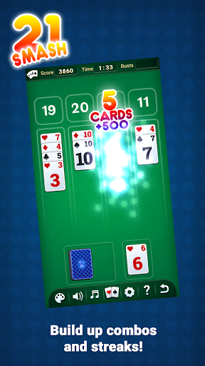 21 Smash - Best mix of Solitaire and BlackJack Screenshot2