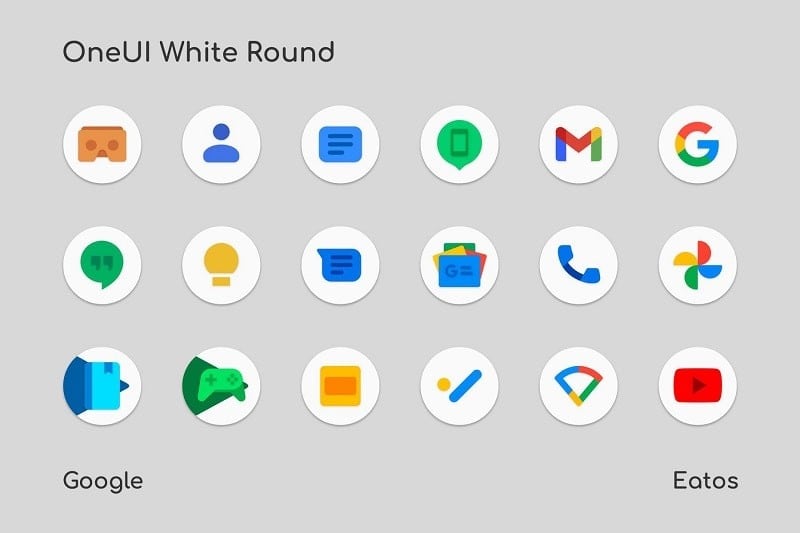 OneUI 3 White – Round Icon Pack Screenshot2