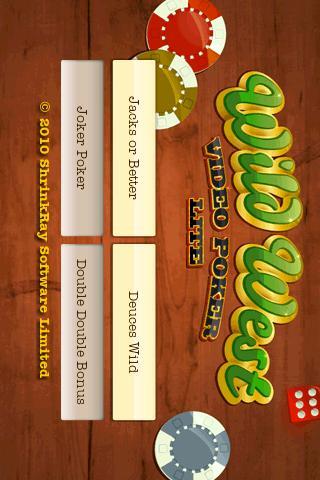 Wild West Video Poker Lite Screenshot2