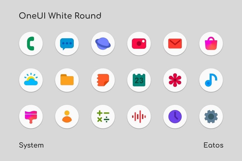 OneUI 3 White – Round Icon Pack Screenshot3