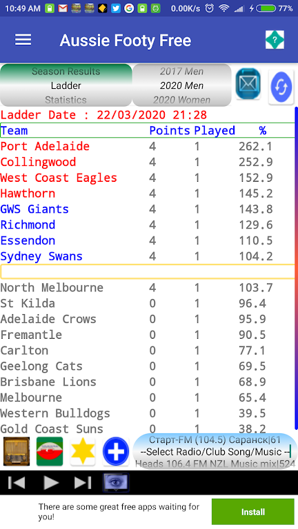 Aussie Rules FootyPredictor Screenshot3