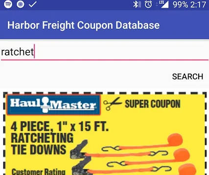 Harbor Freight Coupon Database - HFQPDB Screenshot1