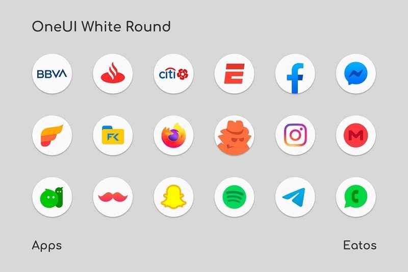 OneUI 3 White – Round Icon Pack Screenshot1