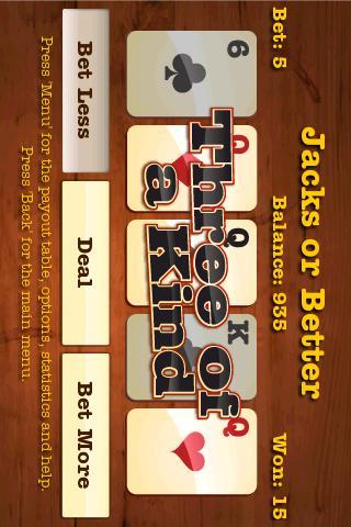 Wild West Video Poker Lite Screenshot1