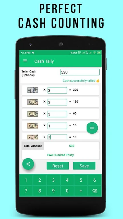 Cash Tally - Bank Note Counter Screenshot1