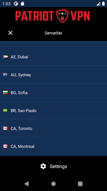 Patriot VPN Screenshot3