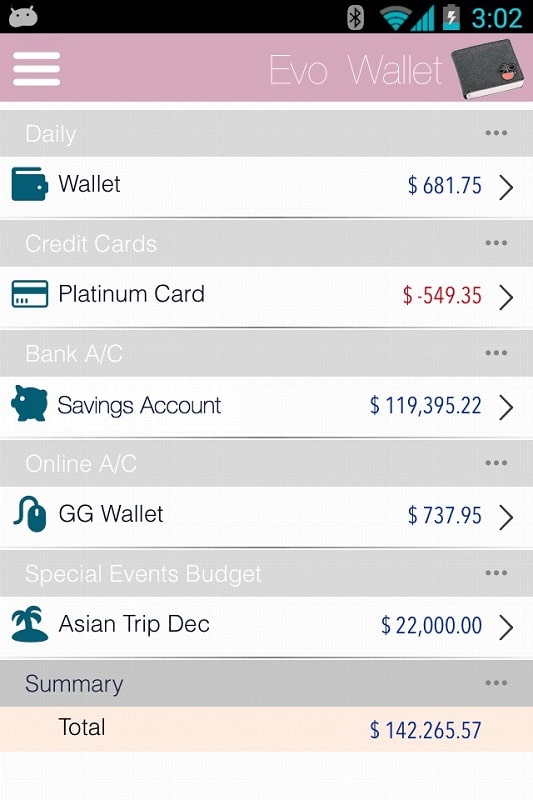 EvoWallet MoneyTracker Premium Screenshot4