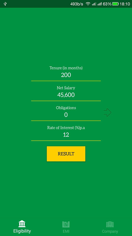 EMI & Loan Eligibility Calculator Screenshot1