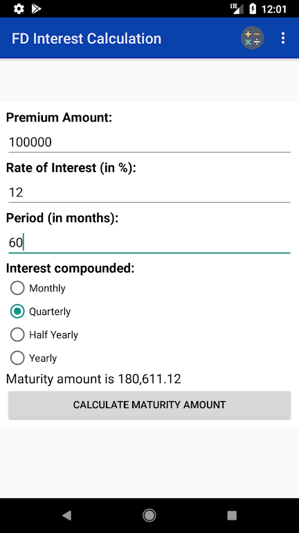 Bank Interest Calculator Screenshot1