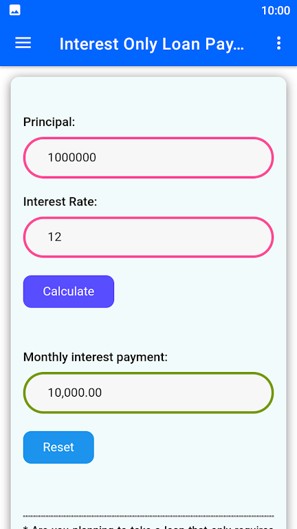 Interest Only Loan Payment Screenshot3