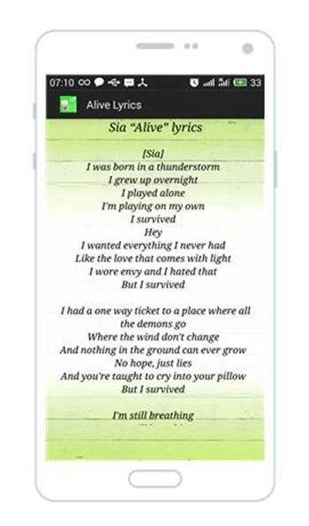 Sia - Alive Lyrics Screenshot2